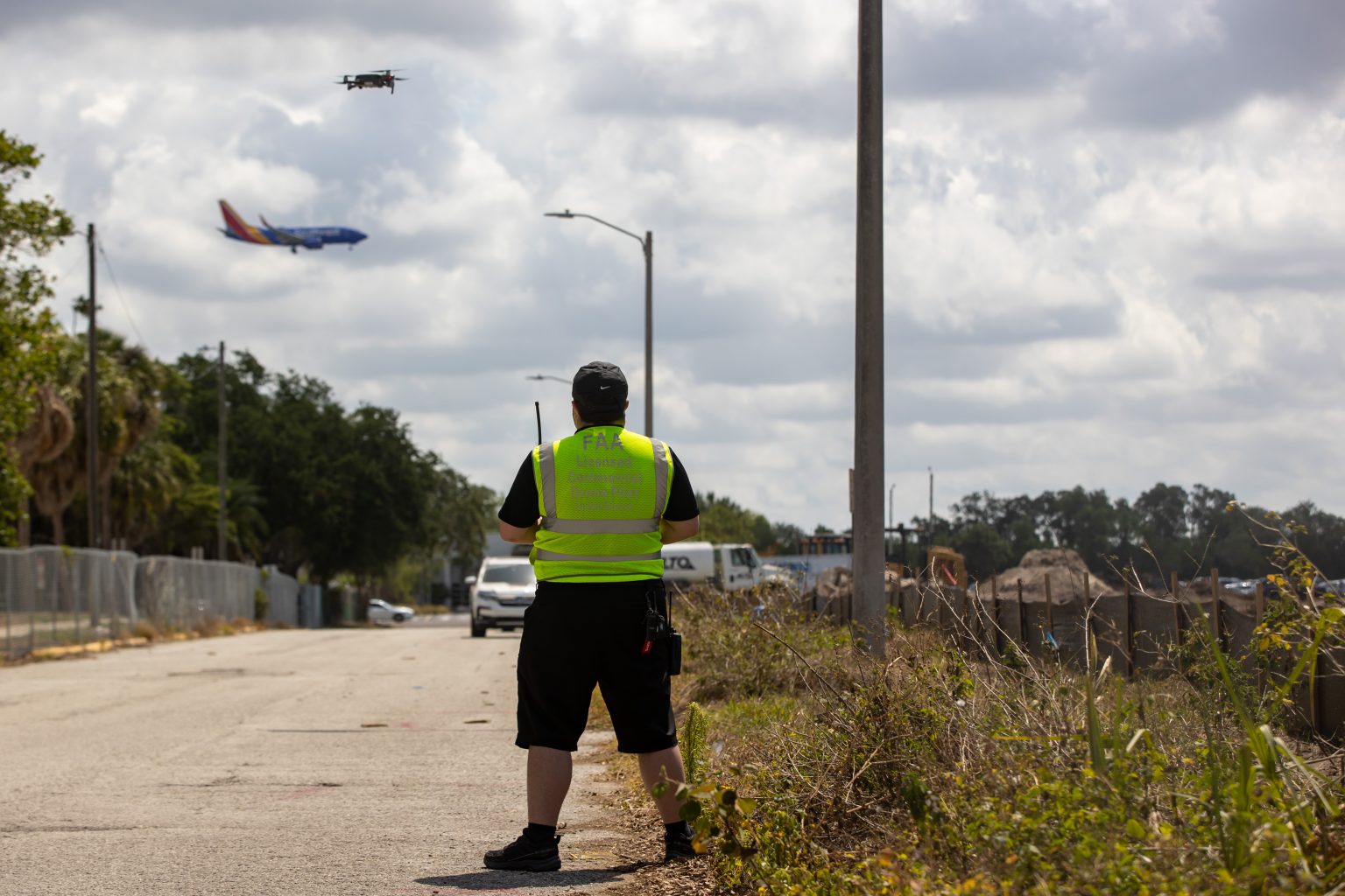 Ryan French flying a drone near TPA Airport